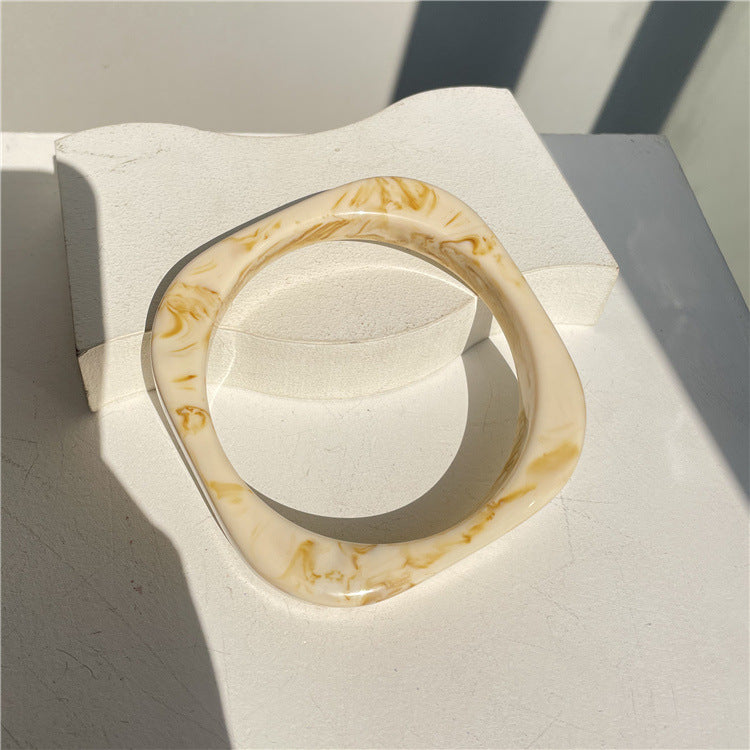 Wholesale fashion new marble acrylic bracelet shaped resin square round bracelet
